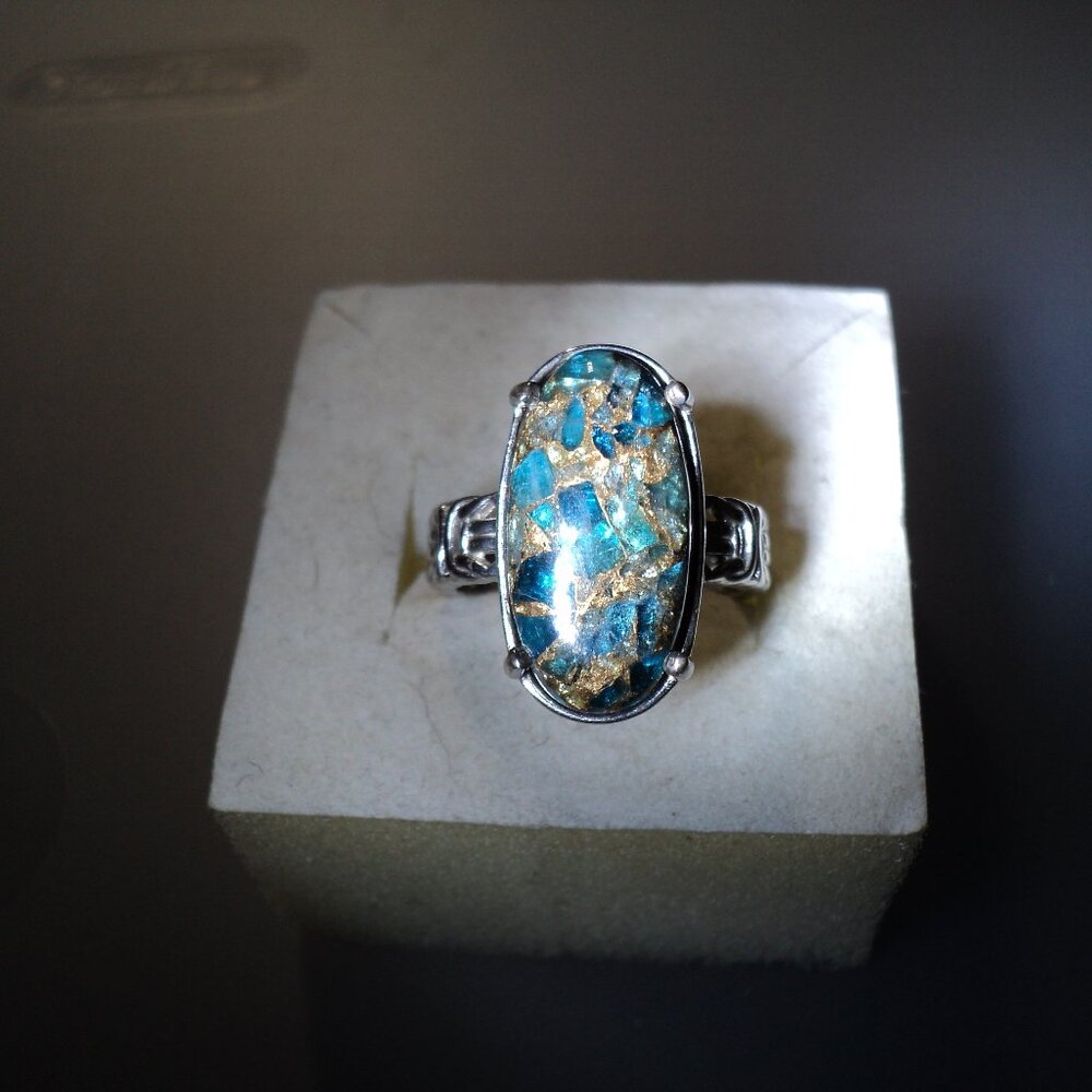 New apatite sterling silver ring size 7 POS119